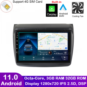 ANDROID autoradio navigatore per Mitsubishi Pajero Sport 2 L200 Triton 2008-2016 CarPlay Android Auto GPS USB WI-FI Bluetooth 4G LTE