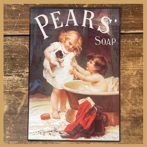 Cartello targa da parete in metallo Pears Soap