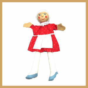 Burattino bambola di legno nonna cm 32