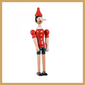 Burattino di legno Pinocchio cm 25