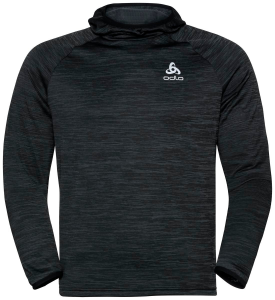 Odlo - MID LAYER HOODY RUN EASY WARM BLACK MELANGE