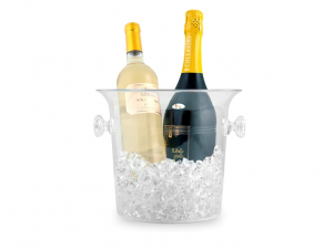 Secchiello champagne per 2 bottiglie in acrilico trasparente