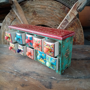 Porta Spezie / Porta Gioie indiano con cassetti in ceramica # 1