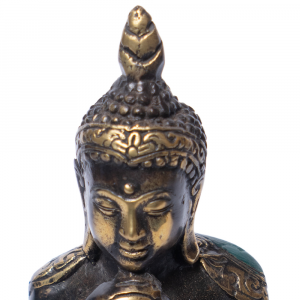 Statuetta Buddha Cambogia seduto meditation in ottone # DS9