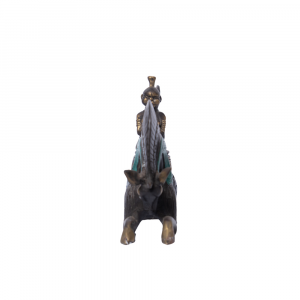 Statuetta Cavallo stilizzato con fantino in ottone # DS39