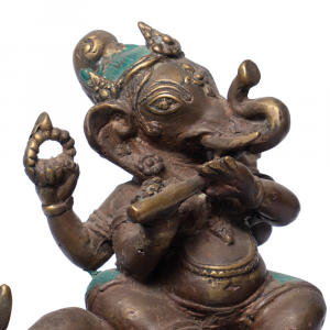 Statua Ganesh con mucca in ottone # DS34
