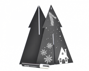Kit n. 3 Alberi di Natale in Plexiglass Nero, ad incastro, personalizzabili con il pennarello in dotazione