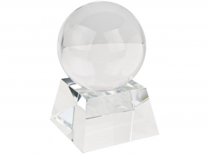 Coppa sfera decorazione con base in vetro bianco