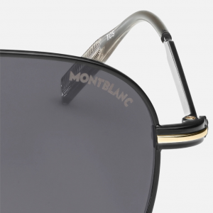 Occhiali da Sole Montblanc con Montatura Quadrata in Metallo Nero