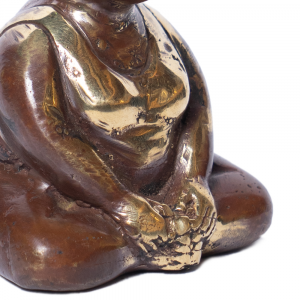 Statuetta Donna stile Botero in posizioni Yoga in ottone # DS28
