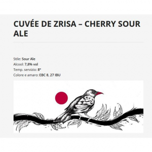 Ca' del Brado,Cuvée de Zrisa, cherry sour ale, 7,4%  37,5cl