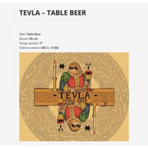 Ca' del Brado, Tevla, table beer,4% ,  37,5cl