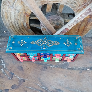 Porta Spezie / Porta Gioie indiano con cassetti in ceramica # 3