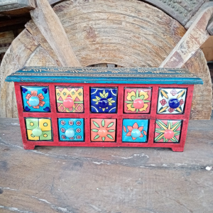 Porta Spezie / Porta Gioie indiano con cassetti in ceramica # 4