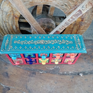 Porta Spezie / Porta Gioie indiano con cassetti in ceramica # 5