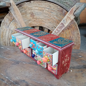 Porta Spezie / Porta Gioie indiano con cassetti in ceramica # 8