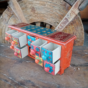 Porta Spezie / Porta Gioie indiano con cassetti in ceramica # 9