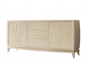 Scrivania piccola - Dimensioni: L 106 P 54 H 78 cm - Decorazioni stile  classico - 3 cassetti - Legno Noce anticato - 100% Made in Italy -  lucidatura eseguita con tinte