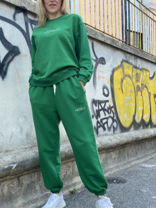 Pantalone In felpa Verde Vicolo con logo 