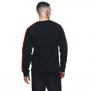 Felpa Dainese Sweater Stripes Black/Fluo-Red