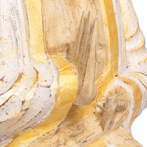 Statua Buddha seduto in legno di albasia 