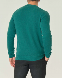 Maglione verde menta girocollo in misto lana e cachemire finezza 7