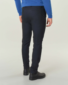 Pantaloni chino blu in tessuto di misto cotone stretch