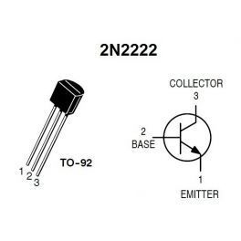 2N2222 Transistor NPN 75V 0,8A =2N2217, 0,5W, B>100