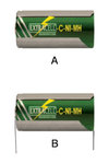 Batteria ricaricabile NI-MH 1/2 torcia (C-UM2) con lamelle
