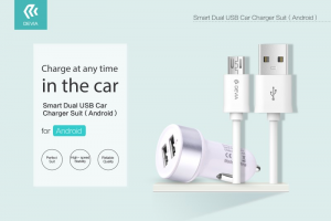 Carica da Auto e Dati M-USB Smartphone Android Bianco