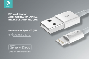 Cavo Dati & Carica Apple IOS 7>10 Certificato MFI 1.2 mt bianco