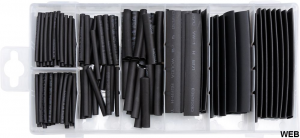 Guaina termorestringente nera varie misure kit da 127 pezzi