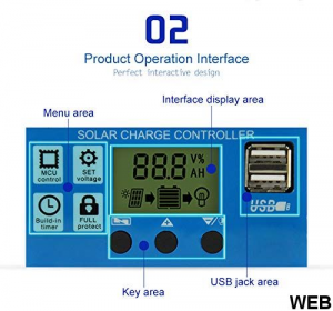 Regolatore di Carica Solare PWM 12/24 V 10A