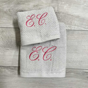 Coppia asciugamani chicco di riso grigio Personalizzato
