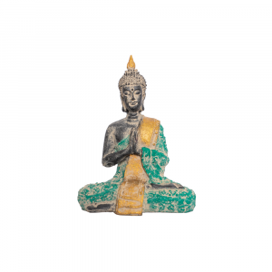 Statua Buddha Thai seduto mani mudra preghiera in resina #AB47