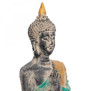 Statua Buddha Thai seduto mani mudra preghiera in resina #AB47