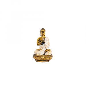 Statua Buddha in preghiera seduto porta candela in resina #AB50