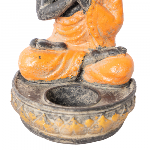 Statua Buddha in preghiera seduto porta candela in resina #AB50