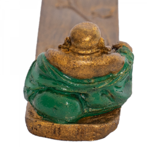 Porta incenso in resina con statuetta Budai seduto #AB54