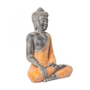 Statua Buddha seduto Bhumisparsa Mudra in resina  #AB39