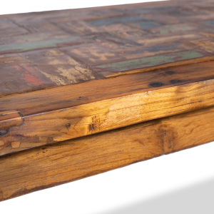 Tavolo cm 140 x cm 80 in legno di teak recuperato dalle vecchie barche top mosaico