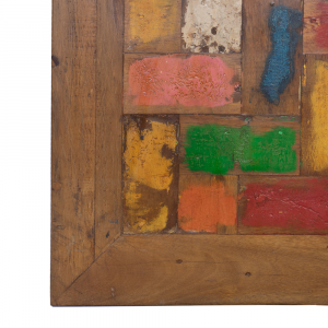 Tavolo cm 180 x cm 80 in legno di teak recuperato dalle vecchie barche top mosaico #1391ID1085
