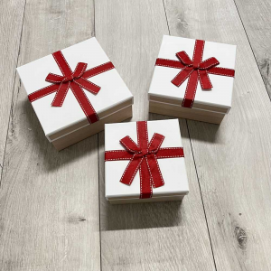Set 3 pezzi scatole regalo fiocco