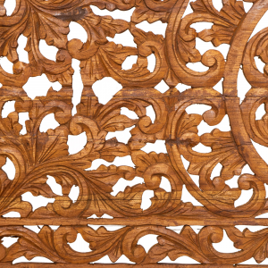 Pannello balinese intagliato a mano in legno massello con cornice cm 170 x cm 82 #AB30