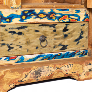 Armadietto in legno di teak recuperato balinese con anta e cassettino
