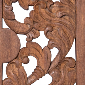 Pannello antico in legno di teak massello finitura naturale intagliato a mano cm 42 x cm 100 #BN05