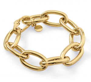 Bracciale catena forzatina in bronzo dorato lucido 