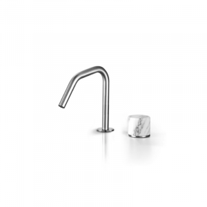  Single lever mixer with 2 holes for washbasin with square spout Marble Linki