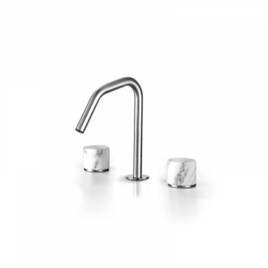 3-hole single lever basin mixer with squared spout Marble Linki