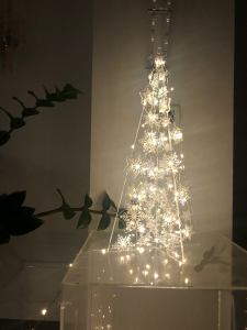 Plexiglass Christmas tree with LED lights